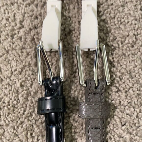 Women’s Belts 2pack 1 Black & 1 Gray with Silver Buckles XL NWT - Picture 2 of 6